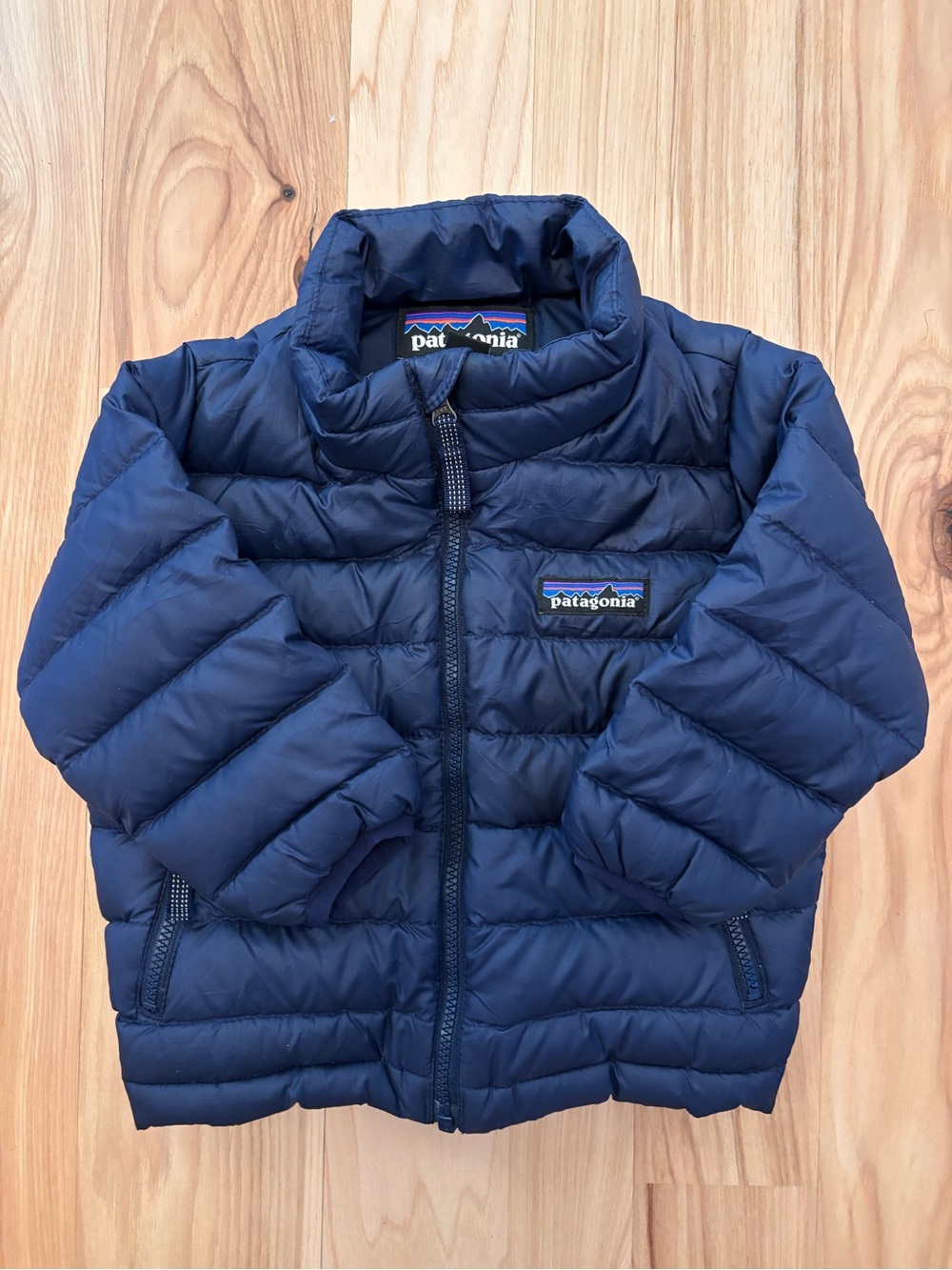Patagonia Baby 3-6 Months Down Sweater Puffer Jacket Navy Blue Lightweight